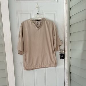Men's Beige Large Nike Golf Short Sleeve Windbreaker